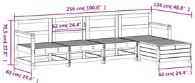 5 pcs conjunto de sofás para jardim madeira de pinho maciça