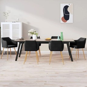 vidaXL Cadeiras de jantar 6 pcs veludo preto