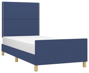 Estrutura de cama sem colchão 100x200 cm tecido azul