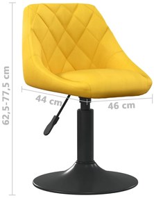 Cadeiras de jantar giratórias 6 pcs veludo amarelo mostarda