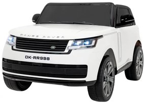 Carro elétrico para Crianças 2 Lugares Range Rover SUV Lift 12V 4x4 Rodas Espuma EVA, Assento couro ecológico Branco
