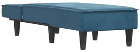 Chaise longue veludo azul