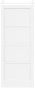 Porta Deslizante vidaXL com Conjunto de Ferragens Branca 83x202 cm Mad