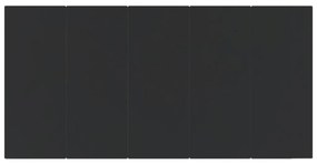 9 pcs conjunto de jantar para jardim vime PE e aço preto