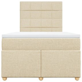 Cama boxspring com colchão 120x190 cm tecido cor creme