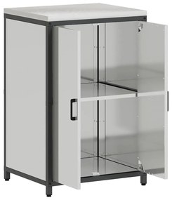 Armário de Armazenamento para Cozinha Prata 60 x 50 x 92 cm