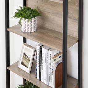 Estante de pé com 5 níveis de prateleiras abertas 62 x 24 x 165 cm Preto-Greige
