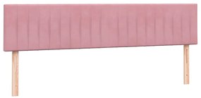 Cama com molas colchões 200x210 cm veludo rosa