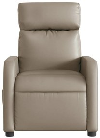 Poltrona massagens reclinável elétrica couro artif. cappuccino