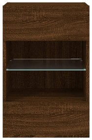 Móveis de parede para TV com luzes LED 2 pcs carvalho castanho