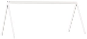 Cama alta c/ escada e telhado 90x200 cm pinho maciço branco