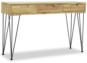 vidaXL Mesa consola em teca maciça 120x35x76 cm