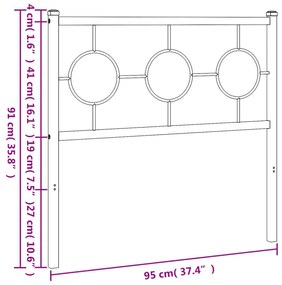 Cabeceira de cama 90 cm metal branco