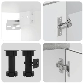 4 peças armário de cozinha conjunto Kalmar cinza sonoma
