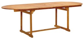 7 pcs conjunto de jantar para jardim acácia maciça e textilene