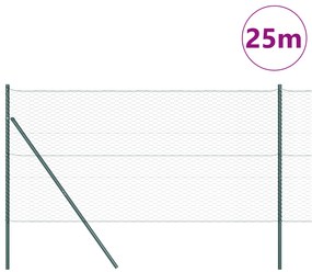 Conjunto de Cercas Conjunto de 2 Verde Floresta Metal 25 x 1 m