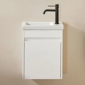 Conjunto De Móvel De Casa De Banho Em Madeira Com Lavatório Integrado Narek Branco & Sem Espelho & Preto ↑20 Cm - Sklum