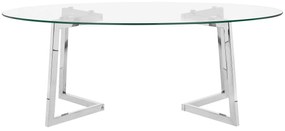 Mesa de centro prateada com tampo de vidro FRESNO Beliani