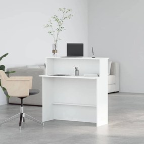 Balcão de recepção 100x50x103,5 cm derivados de madeira branco