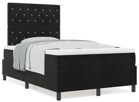 Camas Box Spring com Colchão vidaXL Preto 120x200 cm Veludo