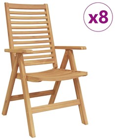 Cadeiras de Jardim vidaXL Dobrável 8 pcs Madeira de Teca