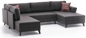 Sofá-Cama de Canto Eris – Antracite – 300x78x202 cm