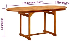 5 pcs conjunto de jantar para jardim madeira de acácia maciça