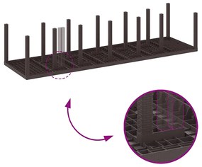 Conjunto de Jantar para Jardim 15 pcs Castanho Largo Vime &amp; Aço