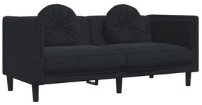 3 pcs conjunto de sofás com almofadas veludo preto