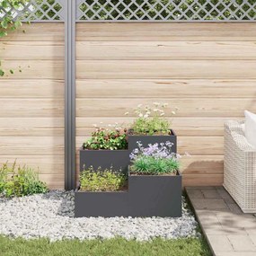 Jardineira vidaXL 80x80x60 cm Aço Antracite