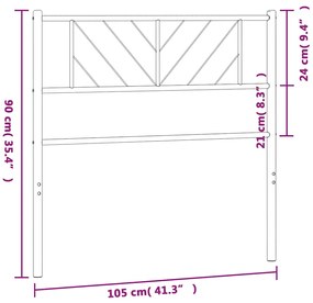 Cabeceira de cama 100 cm metal preto
