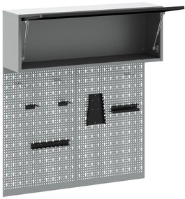 Conjunto de Armário de Ferramentas e Painel de Pegboard VidaXL em Meta