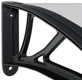 Toldo para porta 150x75 cm policarbonato preto/transparente