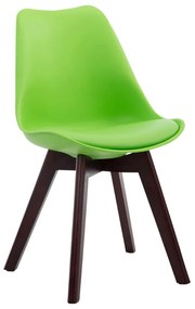 Cadeira de cozinha e sala de jantar Borneo V2 em couro sintético com estrutura em Cor Nogueira 48 x 84 x 41,5 cm Verde