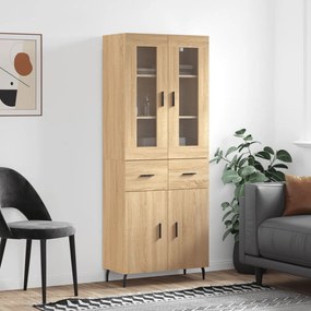vidaXL Armário alto 69,5x34x180 cm derivados de madeira cor sonoma
