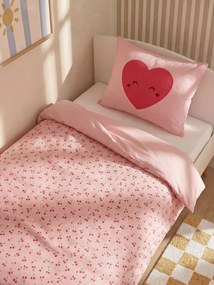 Conjunto Magicouette Cereja com algodão reciclado, para criança estampado rosa
