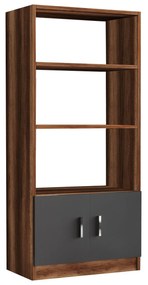 Estante VO4 – Nogueira e Antracite – 63,6x140x37,6 cm