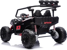 Buggy elétrico para Crianças 24V, 4x200W, 2 lugares TURBO 23, Rodas Espuma EVA, Assento Couro ecológico Preto