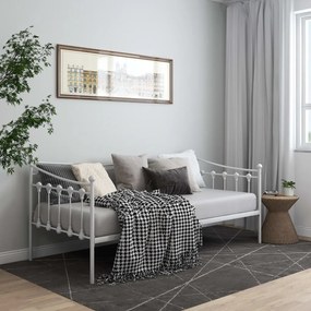 324756 vidaXL Sofá-cama 90x200 cm metal branco