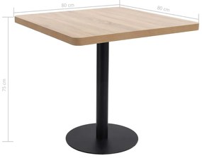 Mesa bistrô 80x80 cm MDF castanho-claro
