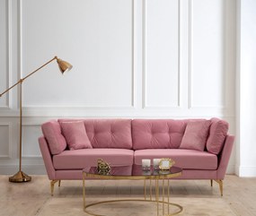 Sofá de 3 Lugares Mapa – Rosa Pó – 214 cm x 90 cm x 84 cm