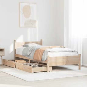 vidaXL Cama sem colchão 100x200 cm madeira de pinho maciça