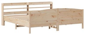 Cama sem colchão 200x200 cm madeira de pinho maciça