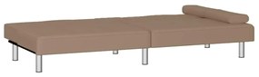 Sofá-cama c/ suporte para copos couro artificial cor cappuccino