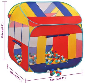 Tenda de brincar com 550 bolas 123x120x126 cm