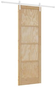 Porta Deslizante vidaXL com Conjunto de Ferragens 78x232 cm Madeira Só