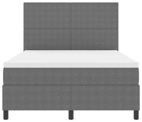 Cama Box Spring com Colchão &amp; Luz LED Cinza Claro 140x200 cm Tecido Co