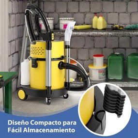 Aspirador de pó seco e húmido 4 em 1 portátil para limpeza de tapetes e estofos com aspiração máxima de 1200 W e 17 KPA com acessórios