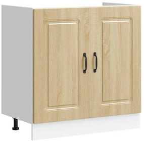 Gabinete de Cozinha vidaXL "Kalmar" com Duplas Pias em Carvalho Sonoma