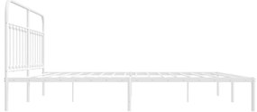 Estrutura de cama com cabeceira 200x200 cm metal branco
